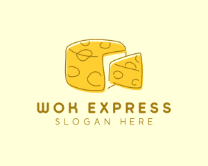 Cheese Wheel Slice logo design