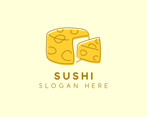 Cheese Wheel Slice logo design