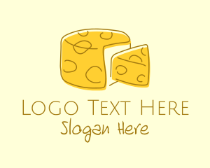 Simplistic - Cheese Wheel Slice logo design