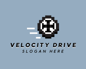 Drive - Drive Pixelated Wheel logo design