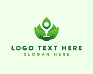 Living - Organic Flame Leaves logo design