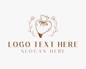 Pastry Bag - Baking Pastry Bag Flower logo design