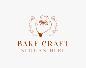 Baking Pastry Bag Flower logo design