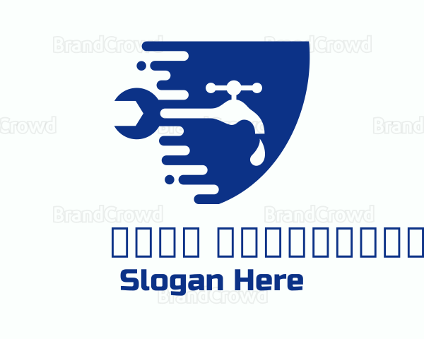 Blue Faucet Plumbing Logo