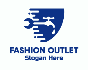 Outlet - Blue Faucet Plumbing logo design