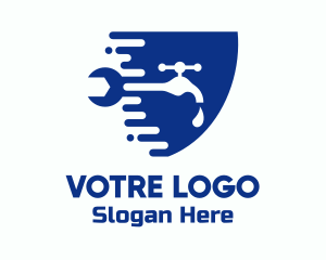 Tools - Blue Faucet Plumbing logo design
