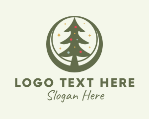 Globe - Christmas Tree Globe logo design