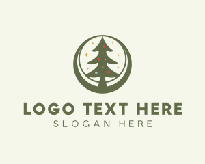 Green - Christmas Tree Globe logo design