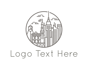 Downtown - Urban City Building Metropolitan logo design