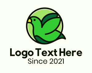 Wildlife Sanctuary - Green Nature Sparrow logo design