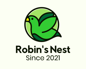 Robin - Green Nature Sparrow logo design