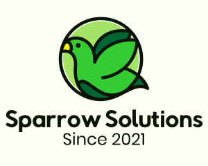 Green Nature Sparrow logo design