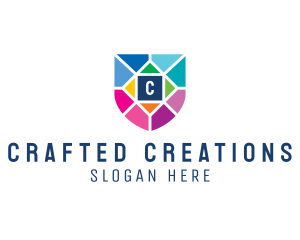 Stained Glass Shield  logo design