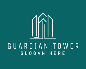 Simple Tower Outline  logo design