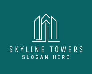 Simple Tower Outline  logo design