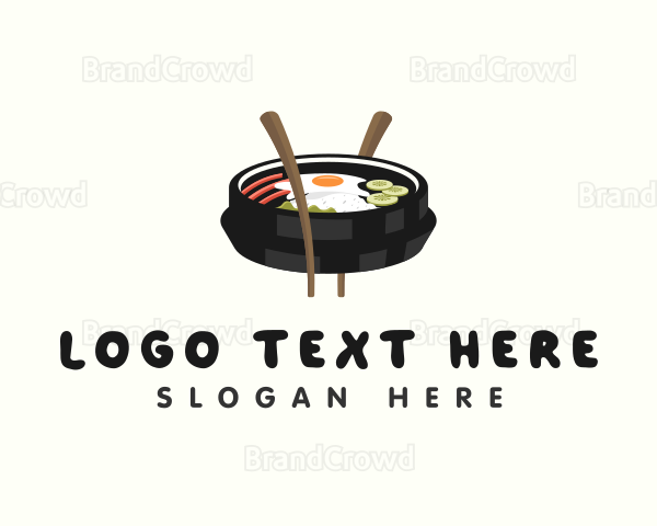 Bibimbap Korean Food Logo