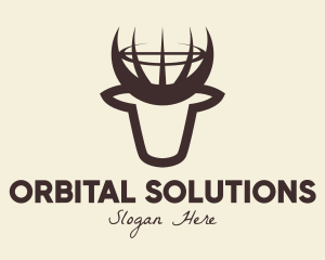 Orb - Brown Bull Globe logo design