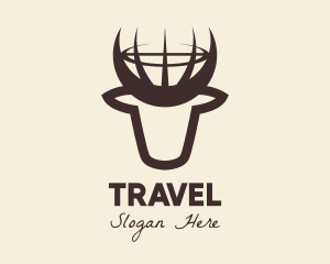 Atlas - Brown Bull Globe logo design
