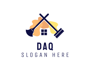 Custodian - Sanitary Cleaning House logo design