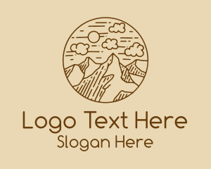 Explorer - Mountain Range Line Art logo design