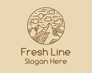 Mountain Range Line Art logo design