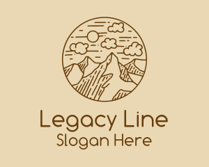 Mountain Range Line Art logo design