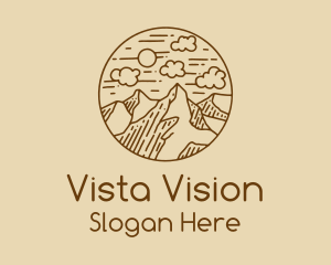 View - Mountain Range Line Art logo design