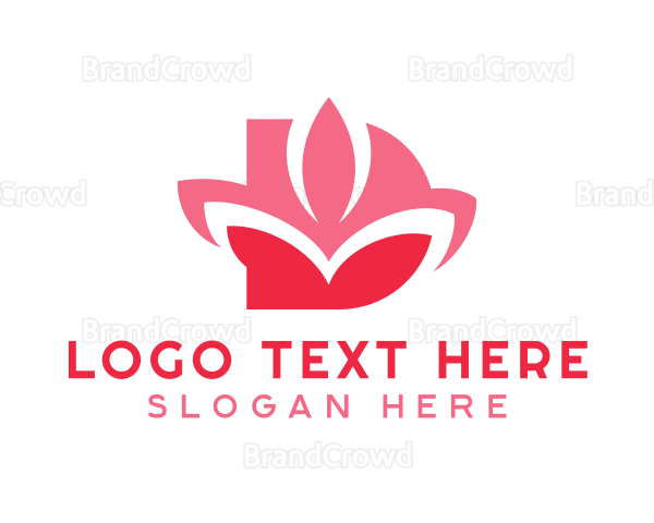 Pink Lotus Letter D Logo