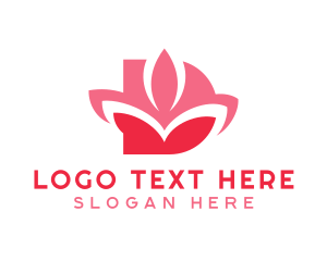 Modern - Pink Lotus Letter D logo design