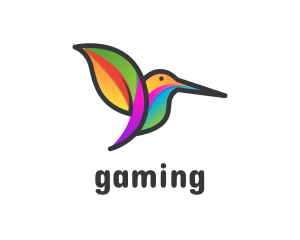 Colorful Leaf Hummingbird Logo