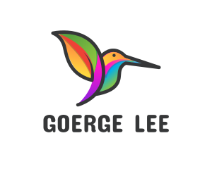 Leaf - Colorful Leaf Hummingbird logo design