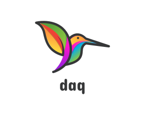 Fly - Colorful Leaf Hummingbird logo design