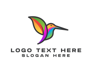 Colorful - Colorful Leaf Hummingbird logo design