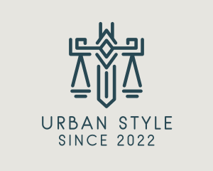Judiciary - Justice Scale Sword logo design
