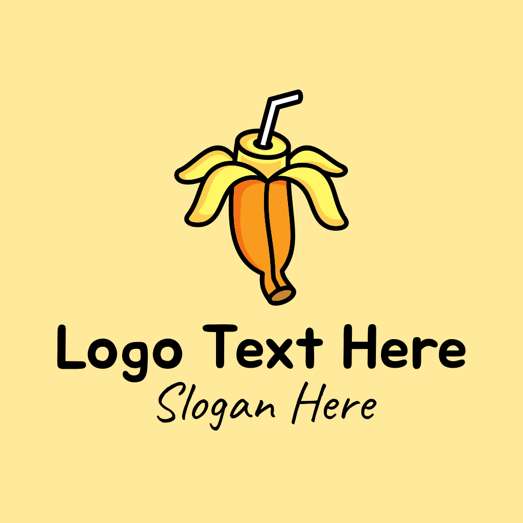 Cute Banana Smoothie Logo BrandCrowd Logo Maker