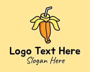 Banana - Cute Banana Smoothie logo design