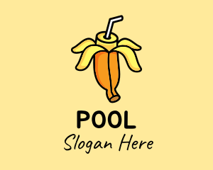 Cute Banana Smoothie Logo