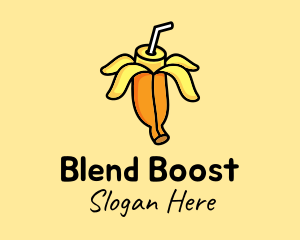 Smoothie - Cute Banana Smoothie logo design