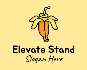 Cute Banana Smoothie logo design