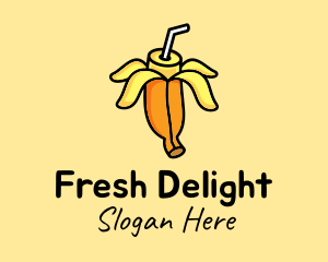 Fruit Salad - Cute Banana Smoothie logo design