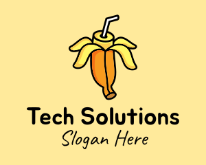 Food Stall - Cute Banana Smoothie logo design