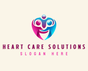 Family Heart Embrace logo design