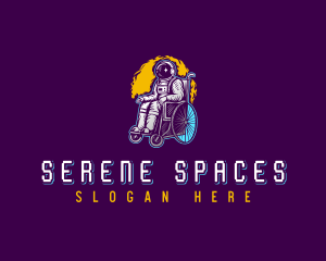 Astronaut Space Wheelchair logo design