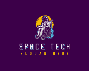 Astronaut Space Wheelchair logo design