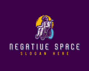 Astronaut Space Wheelchair logo design
