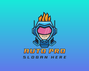 Cyborg Robot Gamer Logo