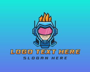 Cyborg Robot Gamer Logo