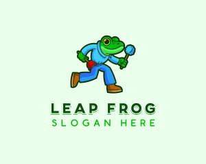 Frog Housekeeping Plunger logo design