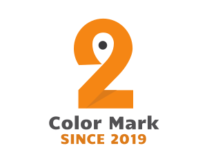 Marker - Orange Pin Number 2 logo design