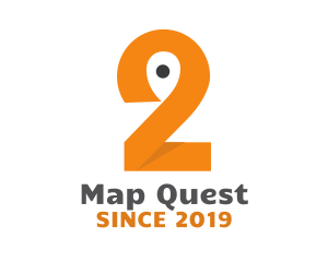 Maps - Orange Pin Number 2 logo design